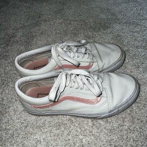 White vans with pink suede